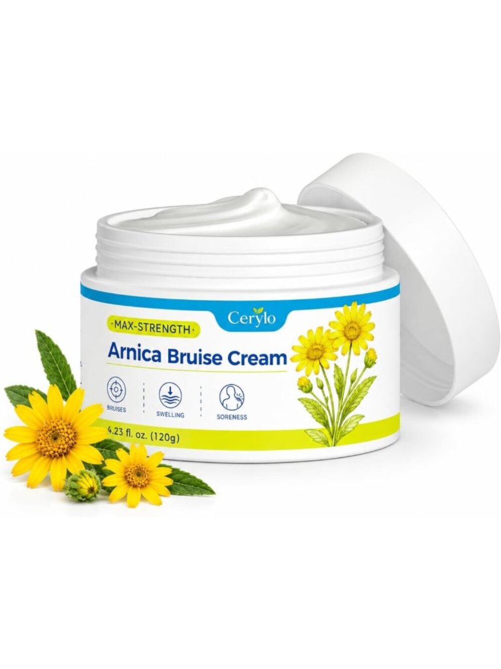 Max-Strength Arnica Bruise Cream for Fast Relief & Swelling Reduction, 4.23 oz